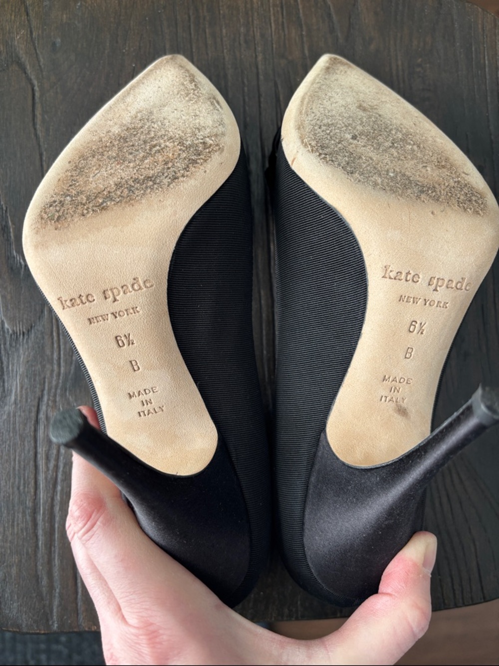Kate Spade Black Pointed-Toe Pumps with Rosette Accent size 6 1/2 - Picture 4 of 10
